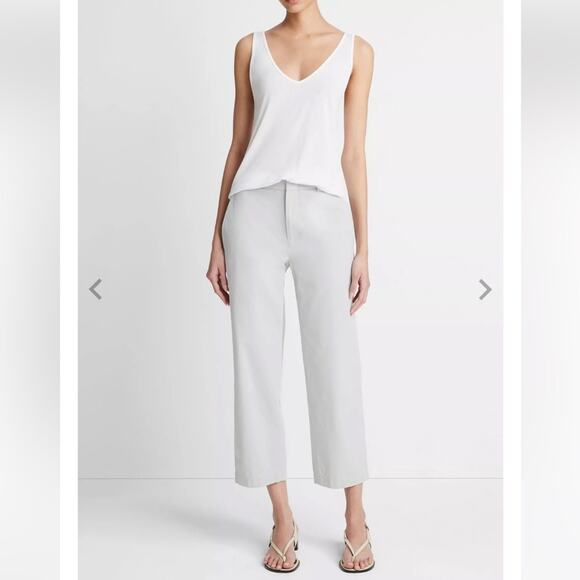 Vince Low-Rise Washed Cotton Crop Pant in Lunar Dust Grey NEW 2 - Picture 1 of 8